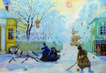 Boris Mikhailovich Kustodiev Painting - frosty morning 1913 Boris Mikhailovich Kustodiev